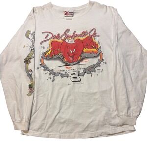 Vintage Y2K  Looney Tunes Dale Earnhardt Jr. Long Sleeve Shirt Large NASCAR USA‎